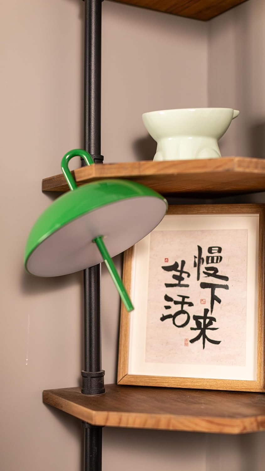 SONNENKERZE Regenschirm Tischlampe GRÜN mit Akku & USB-C