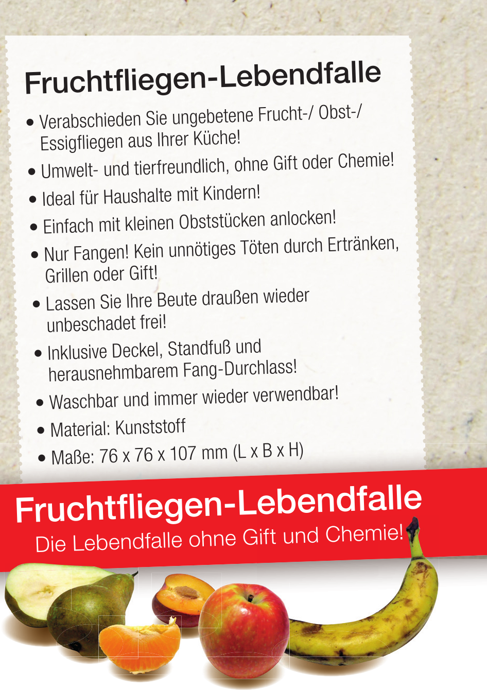 Fruchtfliegen-Lebendfalle