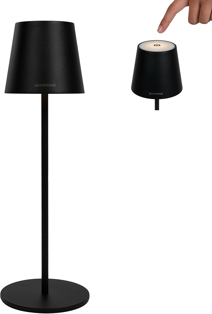 SONNENKERZE LED AKKU-TISCHLAMPE KABELLOS UND TOUCH-DIMMBAR MIT XXL-AKKU